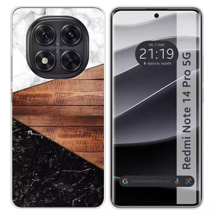 Tumundosmartphone Funda Silicona para Xiaomi Redmi Note 14 Pro 5G diseño Mármol 11 Dibujos - 1