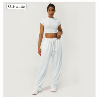 Pantalones Deportivos De Mujer Con Cintura Alta Y Bolsillo Lateral Pantalones Anchos Para Correr Y Gimnasio - details 6