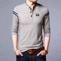 Camisa Polo De Manga Larga Para Hombre Moda Verano Algodón Transpirable Cuello Erguido Cómoda Estilo Coreano Casual Contraste De Colores - details 2