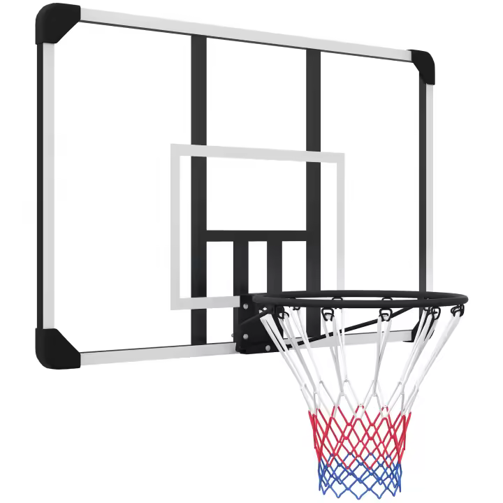 SPORTNOW Canasta de Baloncesto, Tablero de Baloncesto con Canasta, Red de Baloncesto con Tablero de Baloncesto, Montado en la Pared, Exterior, Acero, 113 x 61 x 73 cm, Blanco - 1