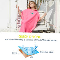 Poncho De Playa Con Capucha Para Adultos Toalla De Baño De Microfibra Toalla De Natación Wetsuit Toalla Cambio Surf - details 12
