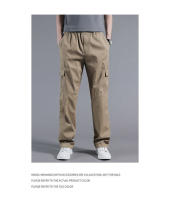 Nuevos Pantalones De Cargo Para Hombre Suelto Recto Oversize Ropa Sólida Gris Versátil Para Trabajo Negro Joggers Algodón Casual Trousers - details 10