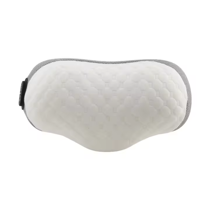 Cojín de masaje de espuma viscoelástica transpirable con calefacción y vibración, alimentado por USB, tracción elástica de cuello y cintura de 135° - 1