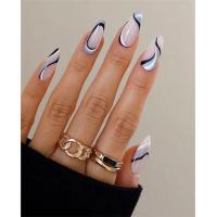 24Pcs Uñas Postizas Blancas En Gradiente Impermeables Presión En Uñas Falsas Cubiertas Completas Reutilizables Para Niñas Diseños Profesionales De Uñas Artísticas - details 7