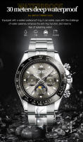 Reloj De Pulsera Mecánico OLEVS 6654 Para Hombre Lujo Cronógrafo Automático Resistente Al Agua Luminoso Marca Top Deportivo Con Fecha - details 10