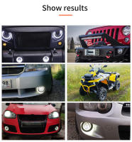 Luces De Niebla Redondas LED De 4 Pulgadas Con Halos Blancos Y Amarillos Luz De Conducción Para Jeep Wrangler JK TJ Dodge Journey Lámparas De Niebla Offroad - details 6
