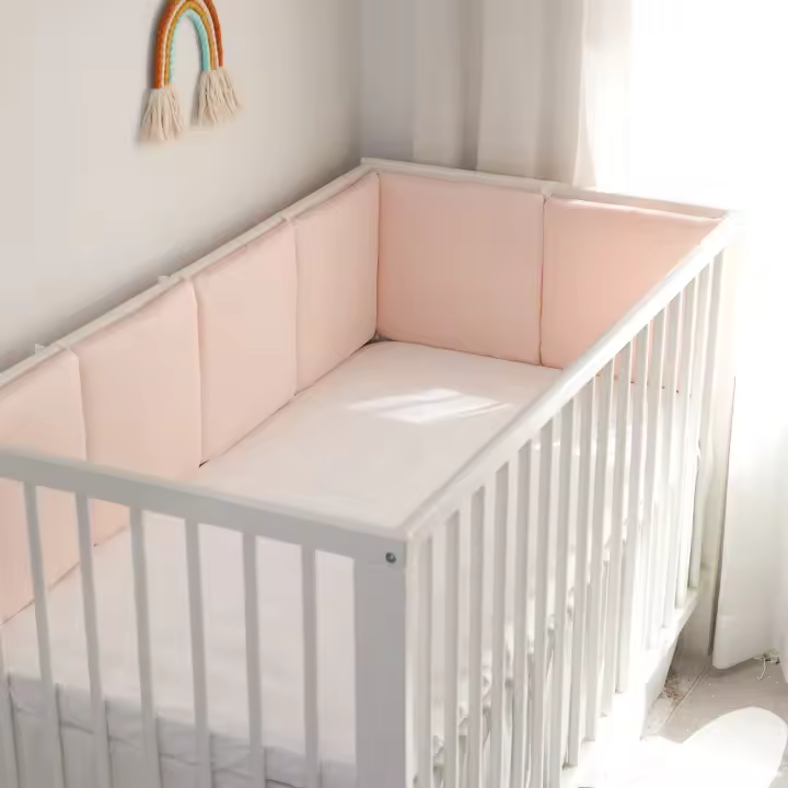 LALA - Juego de ropa de Cama para Cuna de Bebe, cerca de Algodón Puro, satélite Rosa, 30x30x6, lavado de piezas enteras. - 1