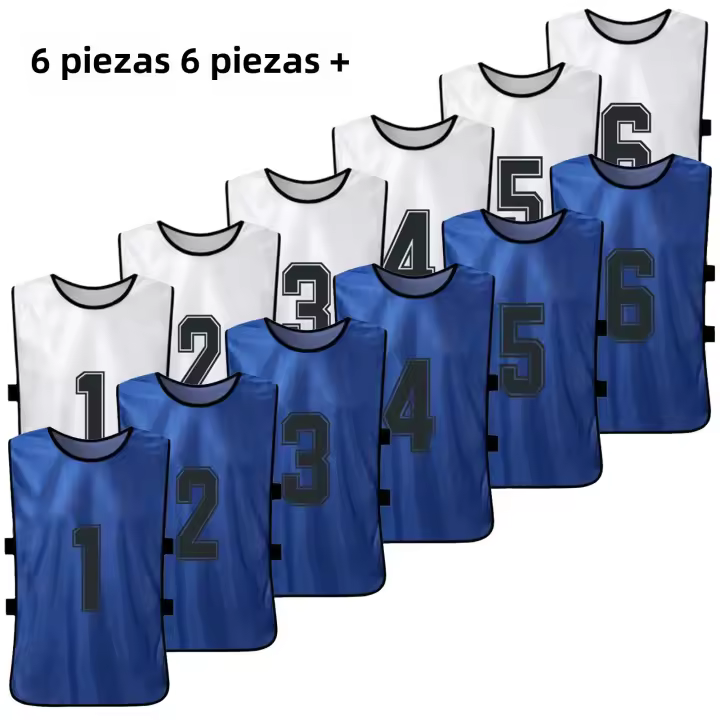 12 PCS Chalecos De Fútbol Para Niños 2 Colores Secado Rápido Uniformes De Baloncesto Entrenamiento Deportivo Vest De Escuela - 1
