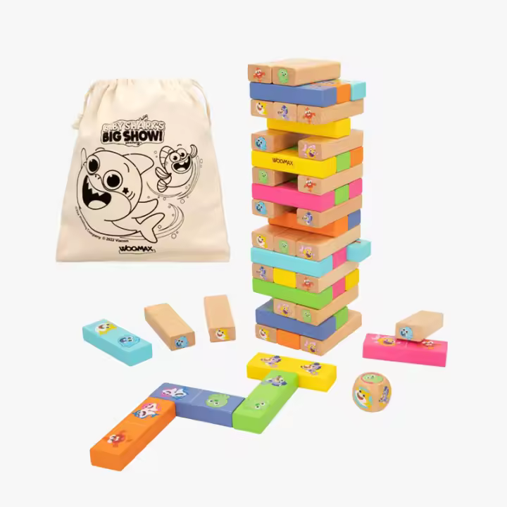 NICKELODEON - JUEGO BLOQUES BABY SHARK 50 Piezas - 2 en 1 - Bloques y Dominó - 1