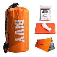 Sobrevivencia Tent Kit Para 1-2 Personas Refugio De Emergencia Impermeable Con Mylar Tube Sleeping Bag Y SOS Thermal Blanket Reutilizable Para Exterior - details 0