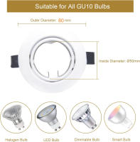 Soporte LED Ajustable Redondo Para Bombilla MR16 GU10 Fijación Revestimiento De Aluminio Luz Focalizable Instalación Revestimiento - details 6
