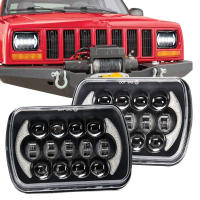 Faros Cuadrados LED Universales 7x6 "5X7" Con DRL Blanco Para Jeep Cherokee XJ Wrangler YJ Motocross H6054 H5054 Material De Aluminio - details 0