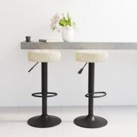 vidaXL Taburetes de cocina 2 unidades terciopelo en color Negro/Azul/Gris y más | cómodas modernas ergonómicas para comedor cocina salón hogar - details 6