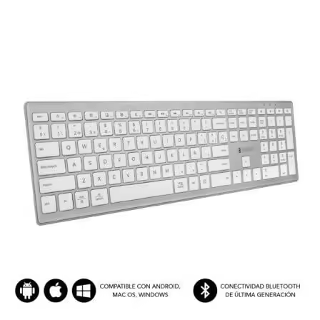 Teclado Inalámbrico por Bluetooth Subblim 2PUE200 Pure Extended/ Plata - 1
