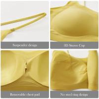 Sujetador Invisible Para Mujer De Verano 2023 Sujetador De Algodón De Seda Ultrafino Sin Costuras Con Almohadillas Push up Transpirable Para Yoga Y Deporte - details 10