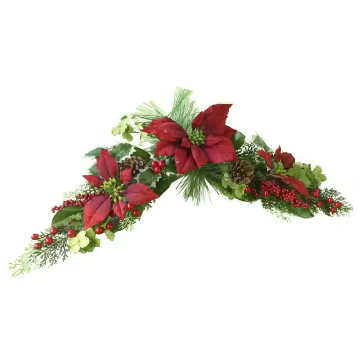 Gerimport Colgante Decoración Navidad Arco Poinsettia 88 Cm - 1
