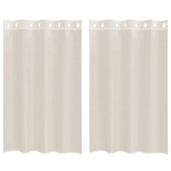 Cortinas de gasa con ojales 2 uds crema 140x175 cm - 1