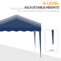 Gazebo plegable 3x3m Gazebo de Jardín Carpa plegable para Fiesta Altura ajustable con Bolsa de Transporte Protección UV Acero y Oxford Azul - details 0