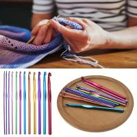 8pcs Gancho De Crochet De Metal Ergonómico En Colores Aleatorios Agujas De Yarn Para DIY Ropa Gancho De Aluminio Colorido - details 0