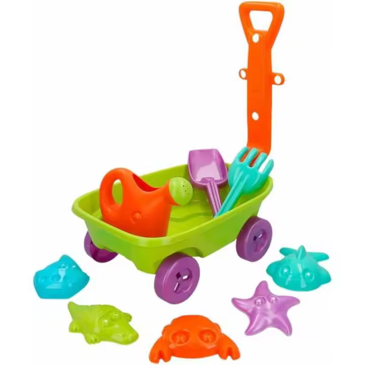 SET DE PLAYA VAGONETA CON PALAS Y ACCESORIOS DE COLOR BABY - 1