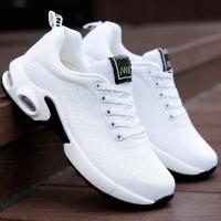Zapatillas De Correr Para Mujer Transpirables De Malla Zapatos Deportivos Casuales Con Cordones Plataforma Aumenta Altura Para Caminar Al Aire Libre - details 4