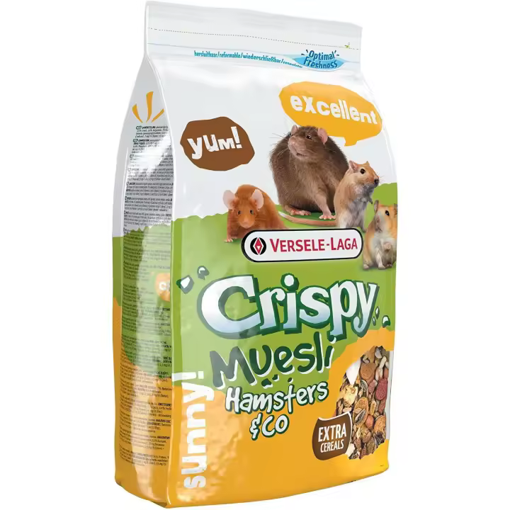 Versele-Laga Hamster Crispy Muesli 400 Gr. - Mezcla de Calidad Rica en Proteínas para Hamsters, Jerbos, Ratas y Ratones - 1