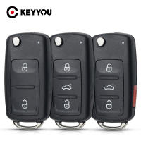 Carcasa De Llave Remota KEYYOU Para Skoda Octavia VW Volkswagen Golf Mk6 Tiguan Polo Passat CC SEAT 10 Piezas 2/3/4 Botones Reemplazo - details 0