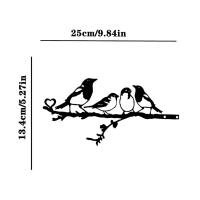 1Pc Arte De Pared Silueta De Acero De 4 Pájaros En Un Ramo Decoración De Jardín Patio Exterior Estilo Metálico Sin Originales Ni Certificaciones - details 2