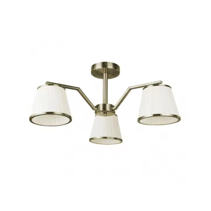 Fabrilamp - Lampara Trebol 3xe14 Cuero Pant.beis 24x56x56 Cm - 1