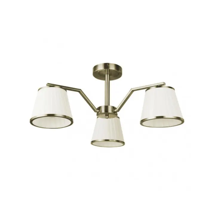 Fabrilamp - Lampara Trebol 3xe14 Cuero Pant.beis 24x56x56 Cm - 1