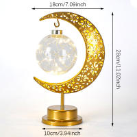 Lámpara De Mesa LED Decorativa Bola De Luna Alimentada Por Batería Creación De Ambiente Festiva Para Ramadan Eid Al Fitr Regalos De Decoración Del Hogar - details 7