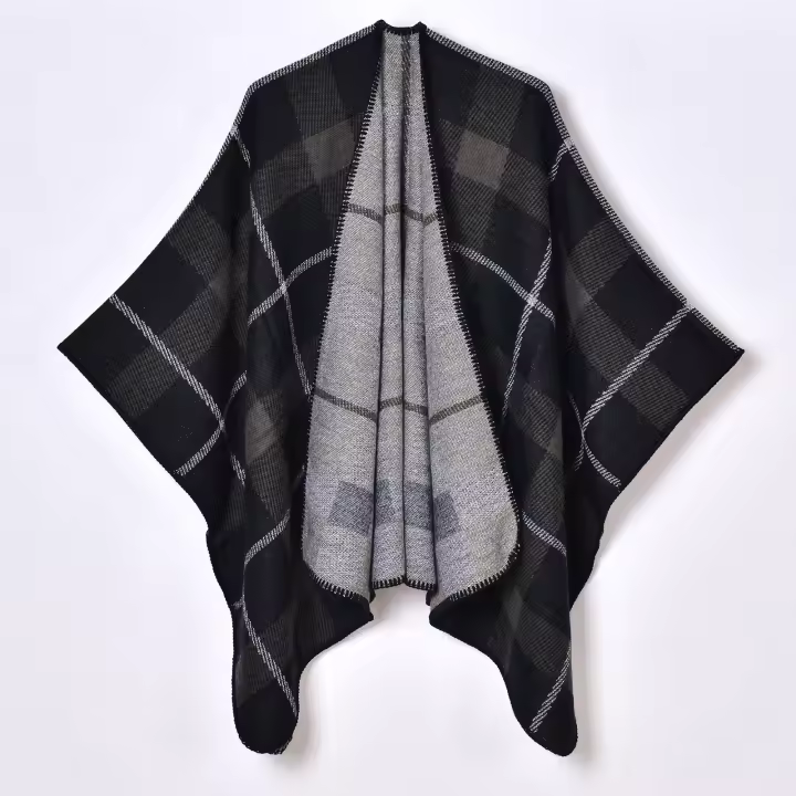 Abrigo chal a cuadros para mujer, moda urbana, Retro, marca grande, Jacquard, ropa de abrigo cálida, otoño e invierno, nuevo producto - 1