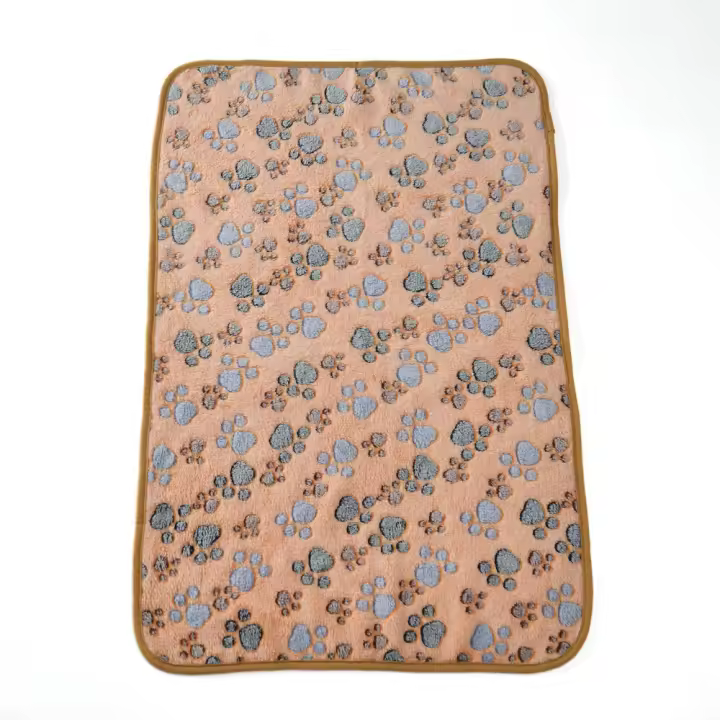 Alfombra De Cama Para Perros Pequeños Y Medianos Con Estampado De Patas De Peluche Coral Suave Para Gatos Accesorios Para Bulldog Schnauzer - 1