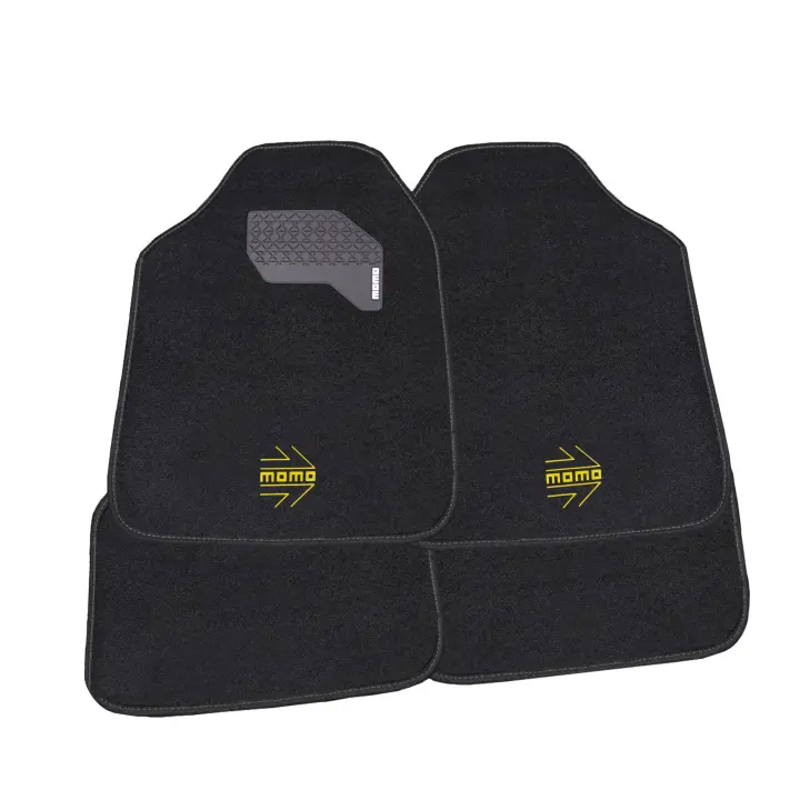 Juego de alfombras de coche Momo Arrow Negro-Amarillo - 1