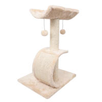 Claro Brillante Rascador para gatos de tamaño mediano Cama y mueble para mascotas  Diseño de plataforma de salto Permite trepar y saltar Resistente y robusto Fabricación cuidadosa Tela de felpa suave  Tacto suave y delicado Suave y no irritante Rascador p - details 0