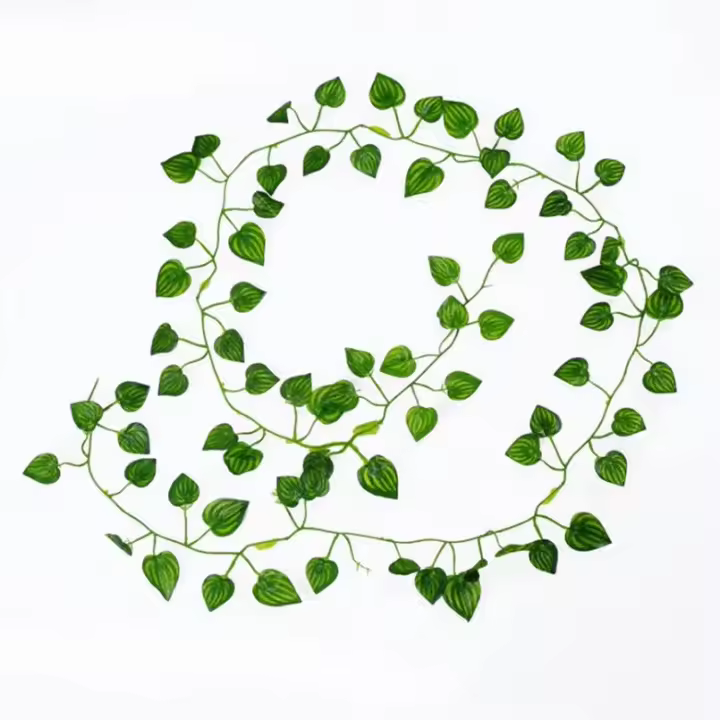 Guirnalda De Navidad Artificial De Seda Verde 210Cm Vino De Hojas Y Ramas Para Decoración De Hogar Bodas Y Baños Jardín - 1