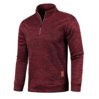Sudadera De Punto De Polyester Para Hombre Con Cuello Alto Y Cremallera Media Casual Para El Día a Día Estación Primavera Otoño Sin Capucha - details 2