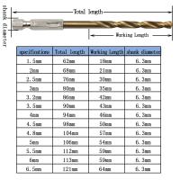 Juego De 13 Piezas De Brocas De Tornillo Hexagonal Platinadas Con Cabezal De Titánio Para Amoladora Eléctrica 1.5-6.5mm Herramienta De Perforación Y Reamado Para Madera - details 1