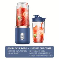 Batidor De Frutas Portátil Eléctrico Doble Copa Máquina De Batido Y Smoothies Auxiliar De Cocina Para Bebidas Y Alimentos - details 2