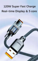 Cable De Carga Rápida 120W Con Pantalla LED USB a Tipo-C Para Xiaomi Samsung IOS Cordón De Datos Tejido Alta Velocidad - details 0