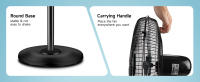 AIGOSTAR Ventilador de Pie con Mando a Distancia, 7 Aspas, 3 Velocidades & 3 Modos, Temporizador 7.5 Horas, Oscilante 80°, Silencioso - details 4