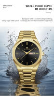 Reloj De Cuarzo Para Hombre En Acero Inoxidable Azul Y Oro Estilo Deportivo Y De Negocios Calendario Doble Resistente Al Choque Y Agua Con Cierre De Plegar - details 6