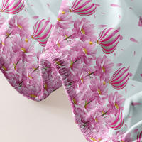 Sábana Ajustada Moderna Y Sencilla Con Diseño De Flores Y Globos En Acabado Mate Cobertura De Cama Sin Almohadillas Incluidas - details 5