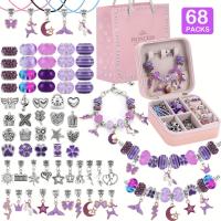 Kit De Manualidades Para Hacer Pulseras Y Collares 68 Piezas Con Encantos De Unicornio Y Sirena Regalo Para Mujer Para Fiesta - details 3