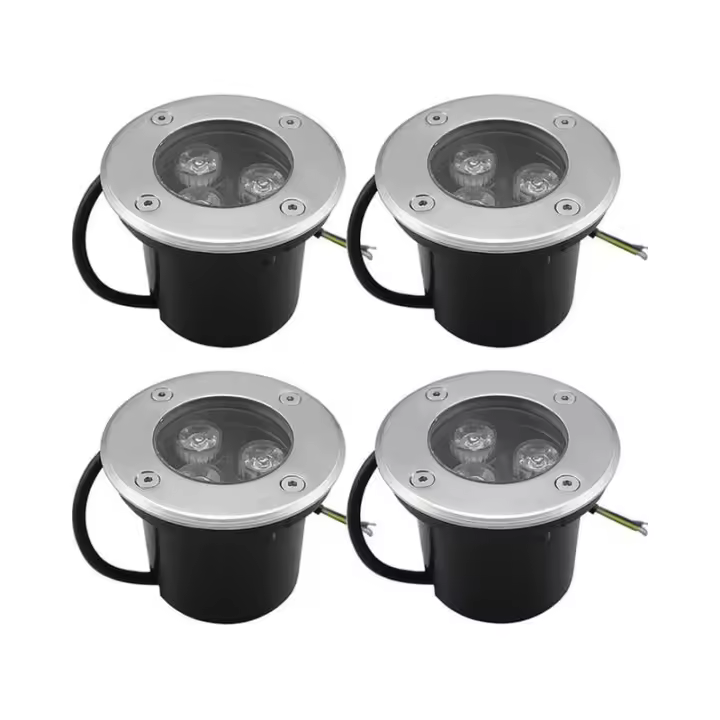 Focos LED Emporados para Exterior - Pack de 4 - 3W - IP65 - Redondo - 270 Lúmenos-3000K - 1