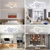 Ventilador de techo Silencioso LED con iluminación, Luz de Techo de dormitorio de 50 W, con mando a distancia y aplicación Lámpara regulable con ventilador 5 Luces Forma de Flor Pantalla acrílica Sala [Clase de eficiencia energética F] - details 6