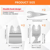 6PCS Hojas De Sábanas Oscilantes Accesorios Para Herramienta Multifuncional Escáner Para Tejas Placa De Yeso Madera Alfombra Dremel Corte - details 1