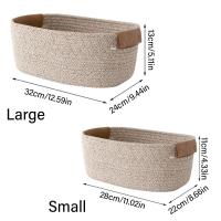 Cesta De Almacenamiento Tejida De Hilo De Algodón Organizador De Escritorio Caja De Almacenamiento Plegable Decoración Del Hogar Para Lencería Y Ropa Interior - details 2