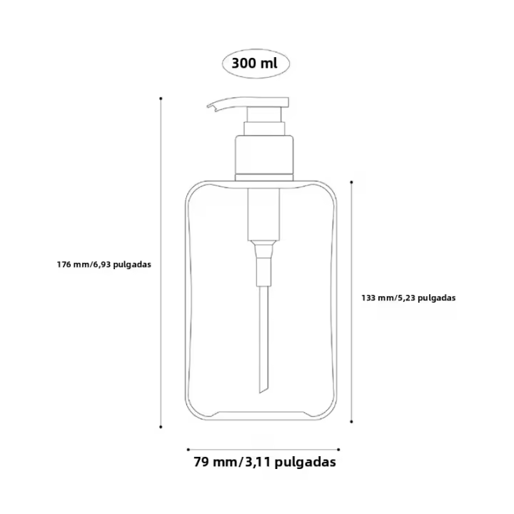 Dispensador De Leche De Baño Transparente Cuadrado Con Pumpe Botella De Líquido Para Contador Recargable Unisex - 1