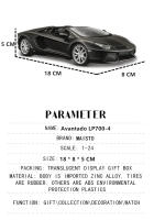 Maisto Modelo De Coche De Deportes Lamborghini Avantado LP700-4 a Escala 1:24 Metal Sin Batería Regalo De Decoración Para Coleccionistas - details 1